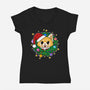 An Aggressively Merry Christmas-Womens-V-Neck-Tee-Alexhefe