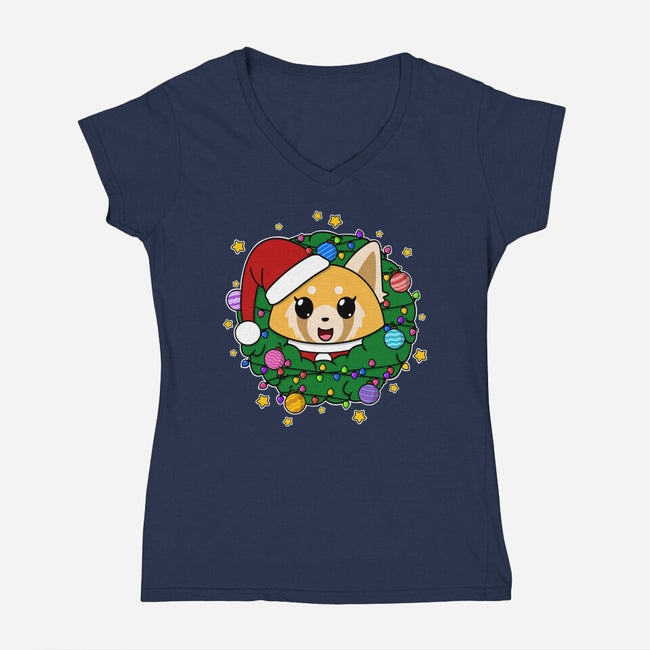 An Aggressively Merry Christmas-Womens-V-Neck-Tee-Alexhefe