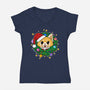 An Aggressively Merry Christmas-Womens-V-Neck-Tee-Alexhefe