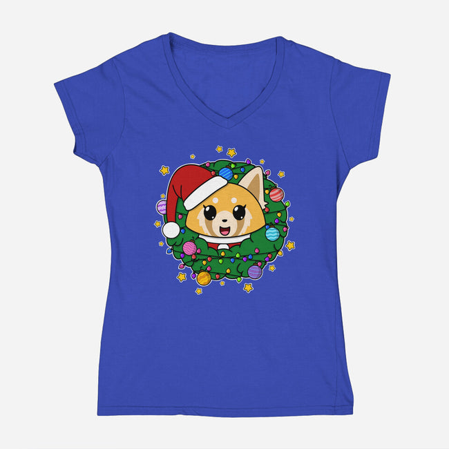 An Aggressively Merry Christmas-Womens-V-Neck-Tee-Alexhefe