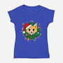 An Aggressively Merry Christmas-Womens-V-Neck-Tee-Alexhefe