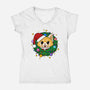 An Aggressively Merry Christmas-Womens-V-Neck-Tee-Alexhefe