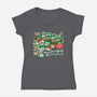 The Buddy Droid-Womens-V-Neck-Tee-Wheels