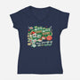 The Buddy Droid-Womens-V-Neck-Tee-Wheels