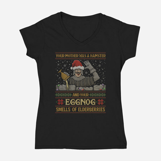 Your Eggnog Smells Of Elderberries-Womens-V-Neck-Tee-kg07