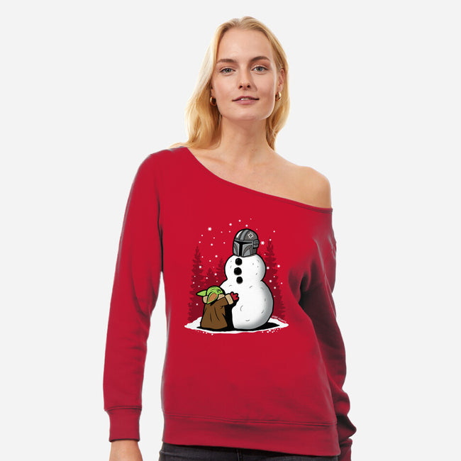 The Best Snowman In The Parsec-Womens-Off Shoulder-Sweatshirt-Boggs Nicolas