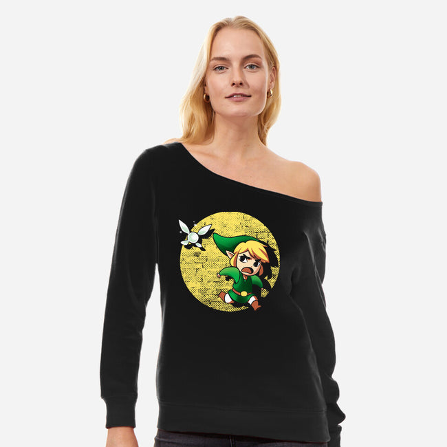 The Adventures Of Link-Womens-Off Shoulder-Sweatshirt-BlancaVidal