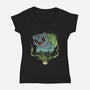 Summoning Grass Toad-Womens-V-Neck-Tee-Astrobot Invention