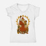 Santalf Claus-Womens-V-Neck-Tee-Hafaell