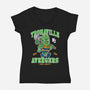 Tromaville Avengers-Womens-V-Neck-Tee-Nemons