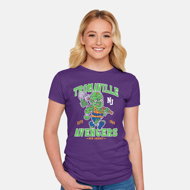 Tromaville Avengers-Womens-Fitted-Tee-Nemons