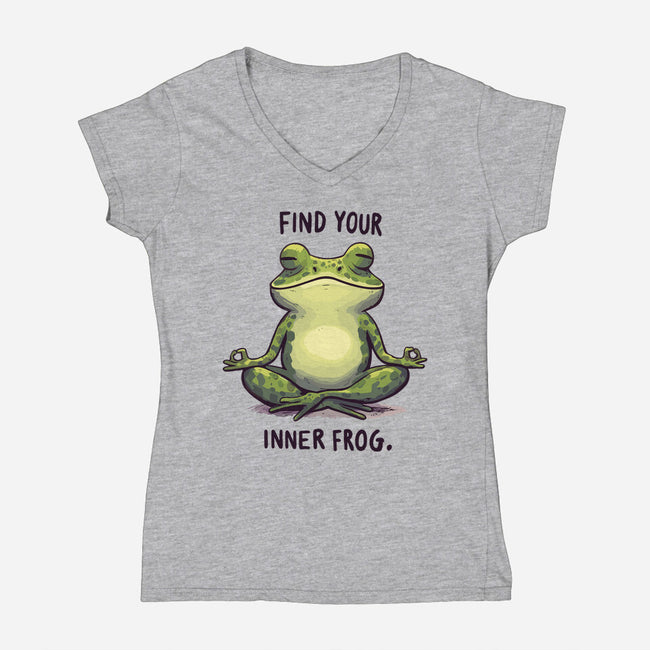 Find Your Inner Frog-Womens-V-Neck-Tee-Evgmerk