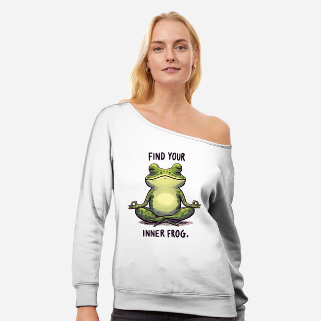 Find Your Inner Frog-Womens-Off Shoulder-Sweatshirt-Evgmerk