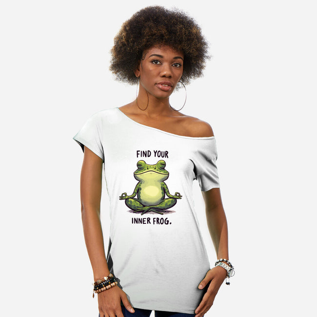 Find Your Inner Frog-Womens-Off Shoulder-Tee-Evgmerk