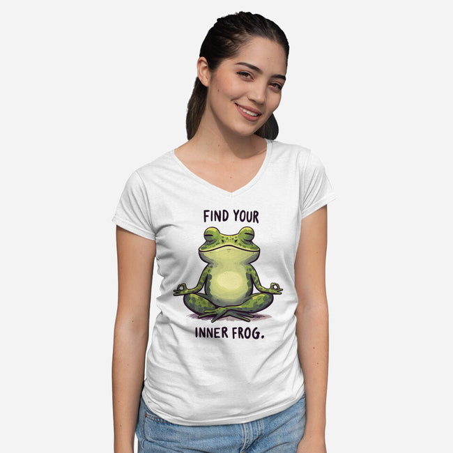 Find Your Inner Frog-Womens-V-Neck-Tee-Evgmerk