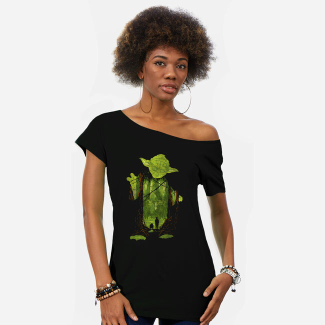 The Jedi Master-Womens-Off Shoulder-Tee-dalethesk8er