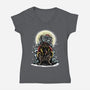 The Throne Of Krampus-Womens-V-Neck-Tee-zascanauta