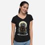 The Throne Of Krampus-Womens-V-Neck-Tee-zascanauta