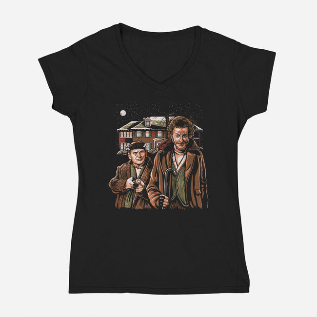 American Bandits-Womens-V-Neck-Tee-goodidearyan