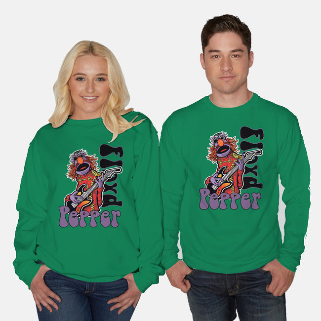 Floyd Pepper-Unisex-Crew Neck-Sweatshirt-Action Nate