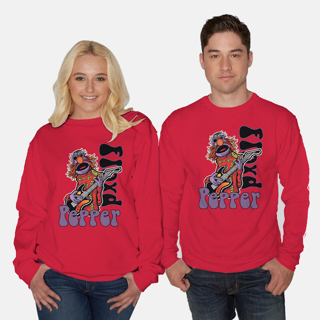 Floyd Pepper-Unisex-Crew Neck-Sweatshirt-Action Nate