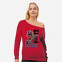 Floyd Pepper-Womens-Off Shoulder-Sweatshirt-Action Nate