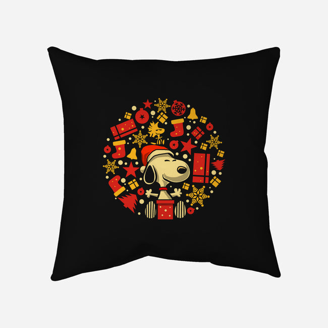 Christmas Beagle-None-Removable Cover-Throw Pillow-erion_designs