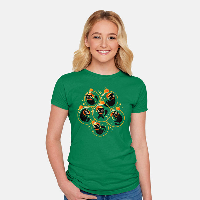 Christmas Kittens-Womens-Fitted-Tee-erion_designs