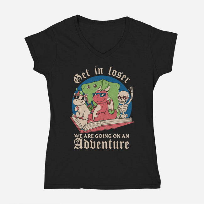 RPG Fantasy Book Meme-Womens-V-Neck-Tee-Studio Mootant