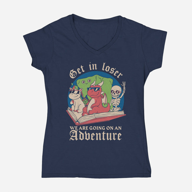 RPG Fantasy Book Meme-Womens-V-Neck-Tee-Studio Mootant