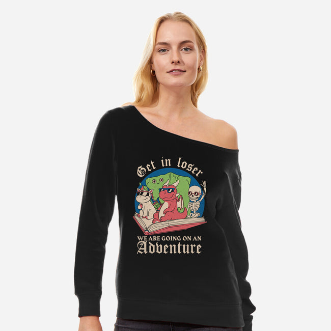 RPG Fantasy Book Meme-Womens-Off Shoulder-Sweatshirt-Studio Mootant