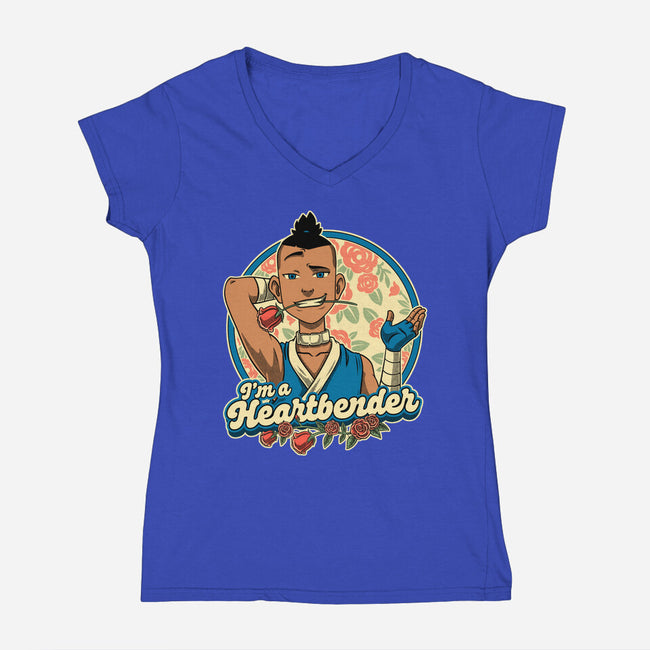 Heart Bender-Womens-V-Neck-Tee-Studio Mootant