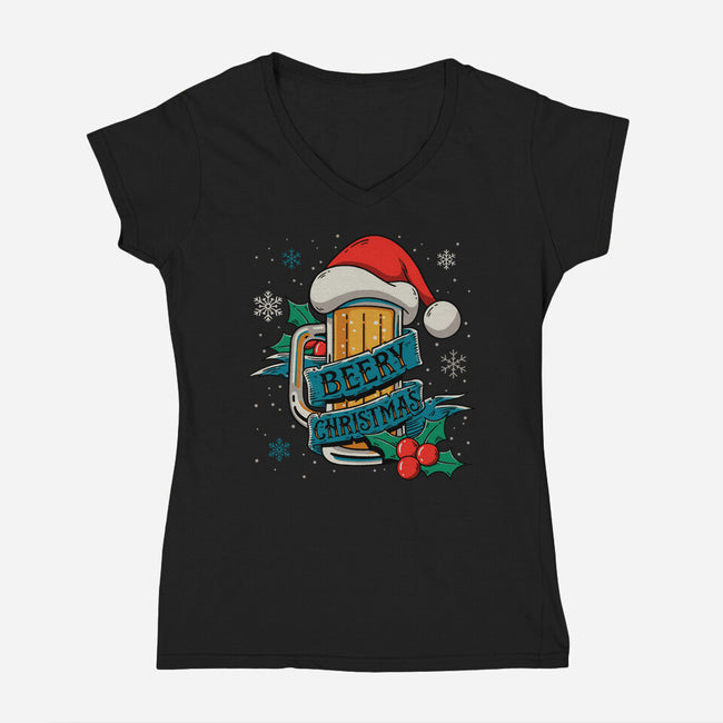 Beery Christmas-Womens-V-Neck-Tee-Getsousa!