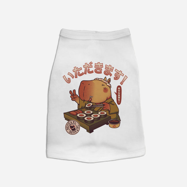 Sushi Chef Cute Capybara-Dog-Basic-Pet Tank-tobefonseca