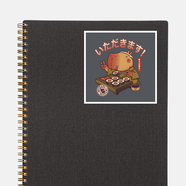 Sushi Chef Cute Capybara-None-Glossy-Sticker-tobefonseca