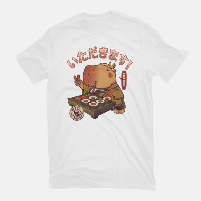 Sushi Chef Cute Capybara-Womens-Basic-Tee-tobefonseca