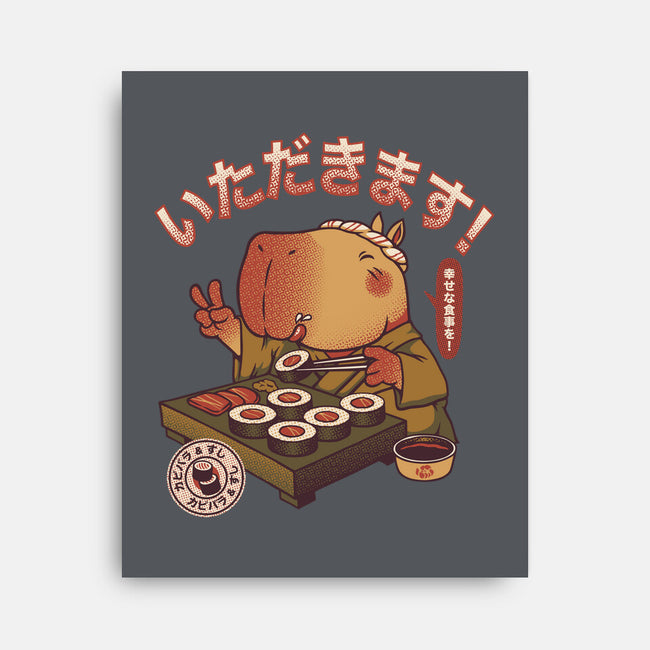 Sushi Chef Cute Capybara-None-Stretched-Canvas-tobefonseca