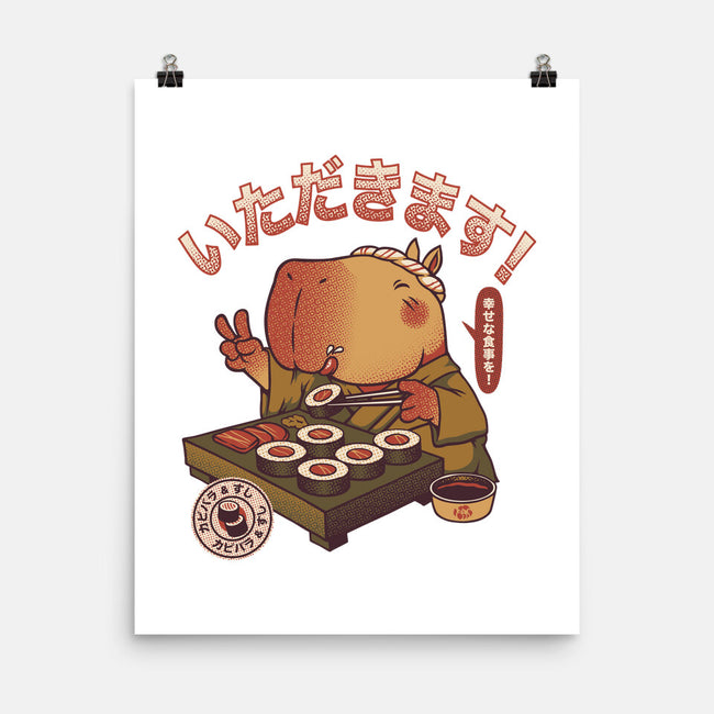 Sushi Chef Cute Capybara-None-Matte-Poster-tobefonseca