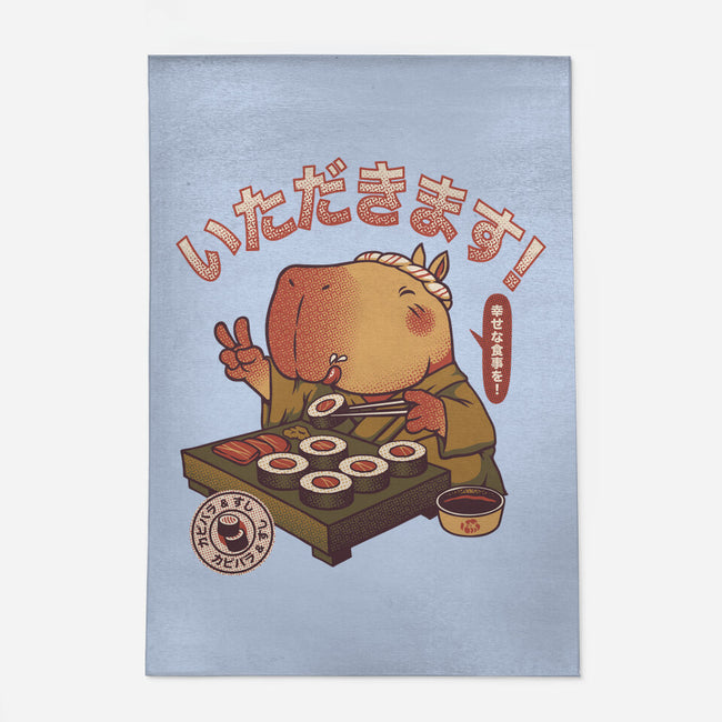 Sushi Chef Cute Capybara-None-Outdoor-Rug-tobefonseca