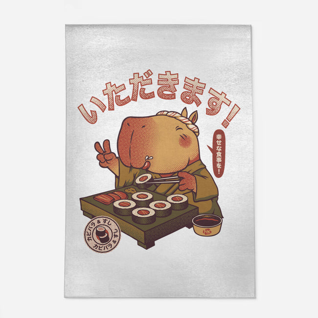 Sushi Chef Cute Capybara-None-Outdoor-Rug-tobefonseca