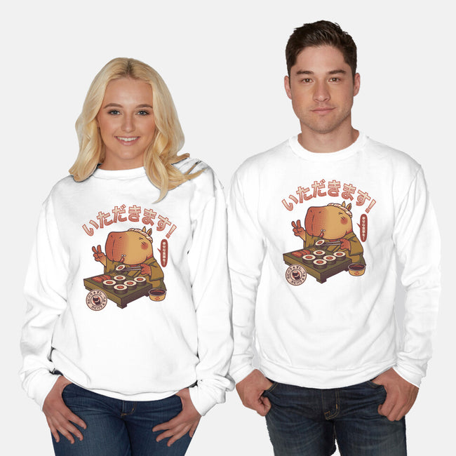 Sushi Chef Cute Capybara-Unisex-Crew Neck-Sweatshirt-tobefonseca