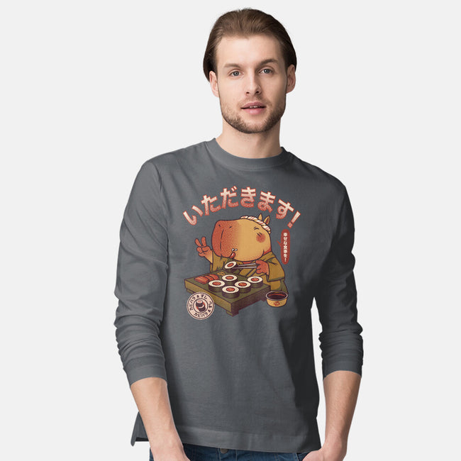 Sushi Chef Cute Capybara-Mens-Long Sleeved-Tee-tobefonseca