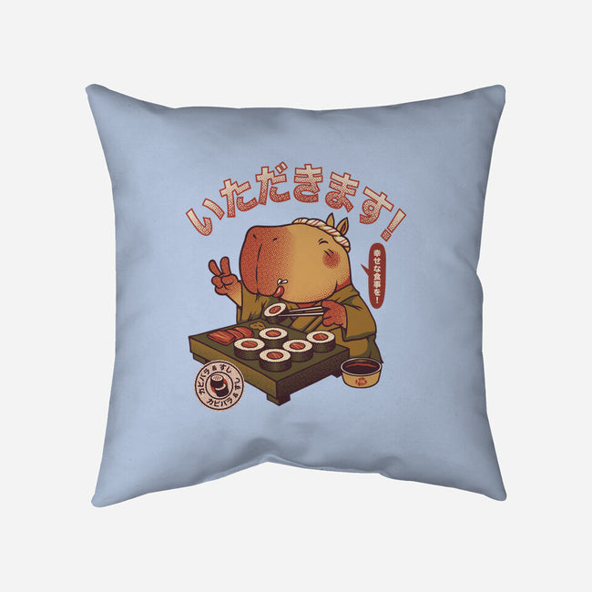 Sushi Chef Cute Capybara-None-Removable Cover-Throw Pillow-tobefonseca