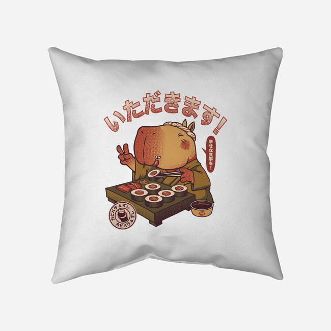 Sushi Chef Cute Capybara-None-Removable Cover-Throw Pillow-tobefonseca