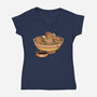 Capybara Cute Ramen-Womens-V-Neck-Tee-tobefonseca