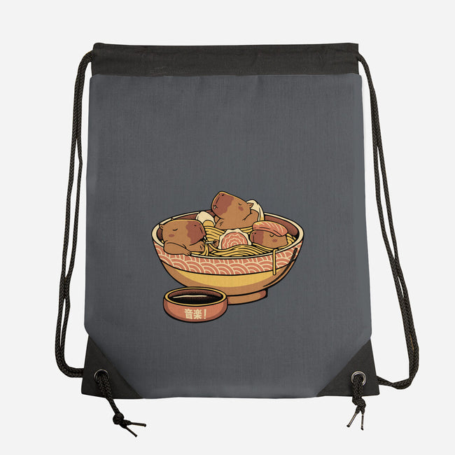 Capybara Cute Ramen-None-Drawstring-Bag-tobefonseca