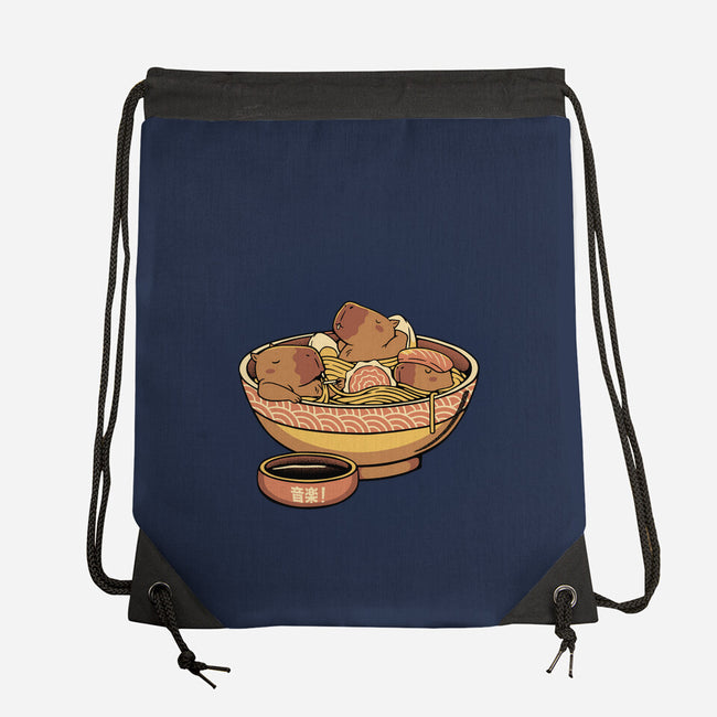 Capybara Cute Ramen-None-Drawstring-Bag-tobefonseca