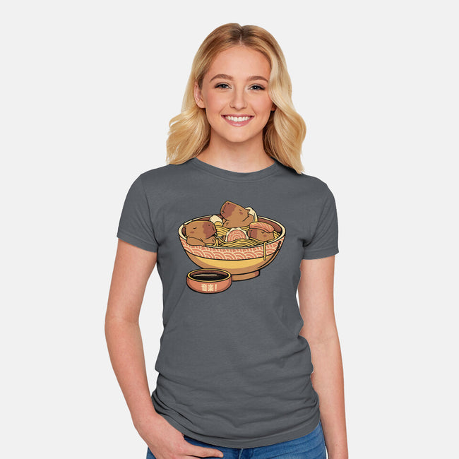 Capybara Cute Ramen-Womens-Fitted-Tee-tobefonseca