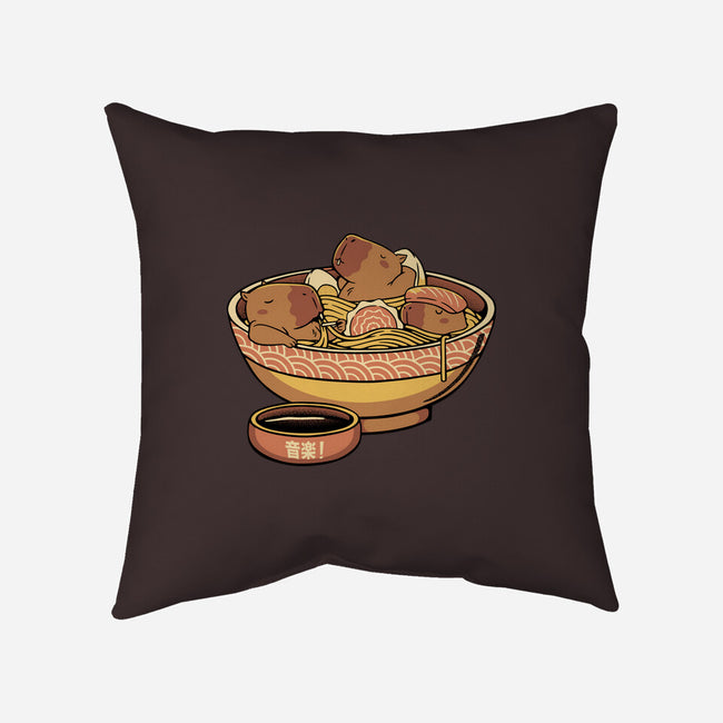 Capybara Cute Ramen-None-Non-Removable Cover w Insert-Throw Pillow-tobefonseca