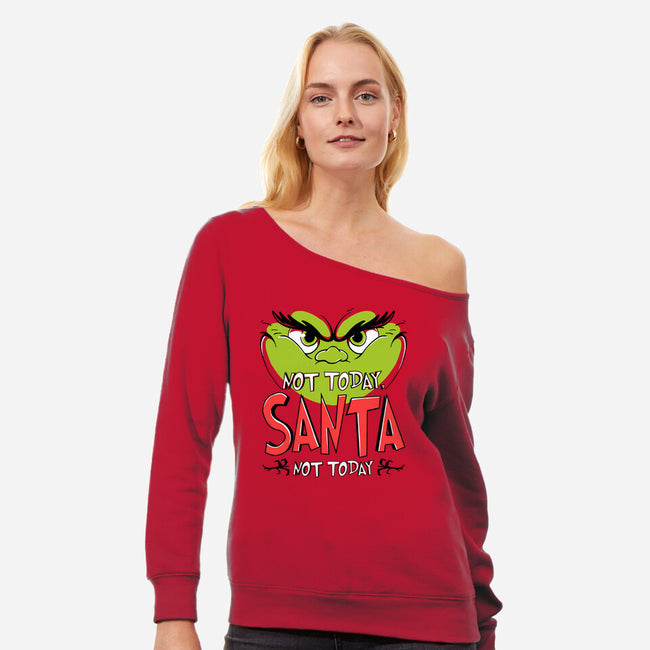 Not Today Santa-Womens-Off Shoulder-Sweatshirt-estudiofitas